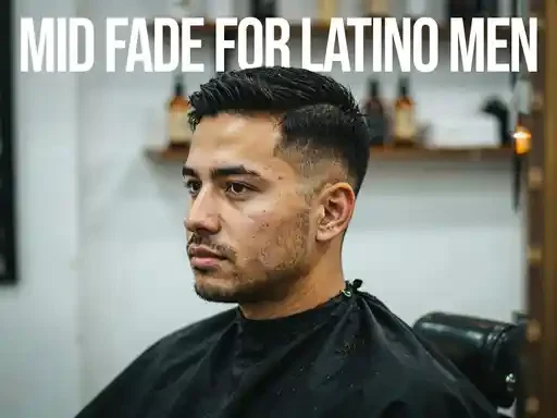 mid fade haircut styled for a Latino man