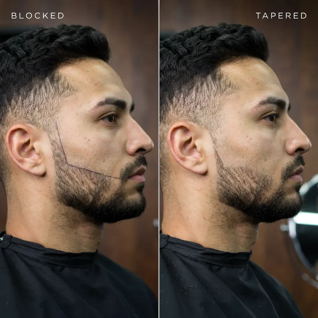 blocked versus tapered neckline comparison