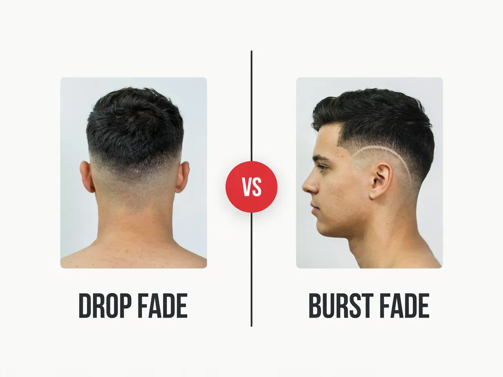 Mid drop fade vs mid burst fade comparison infographic