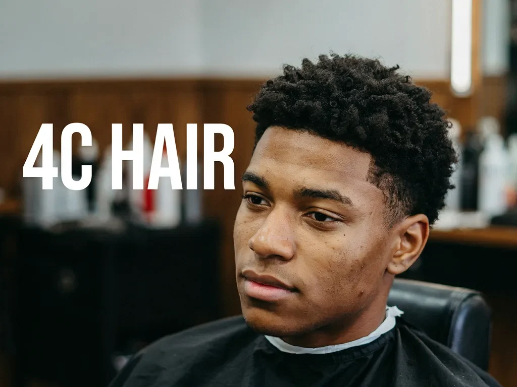 mid fade haircut on 4C natural hair