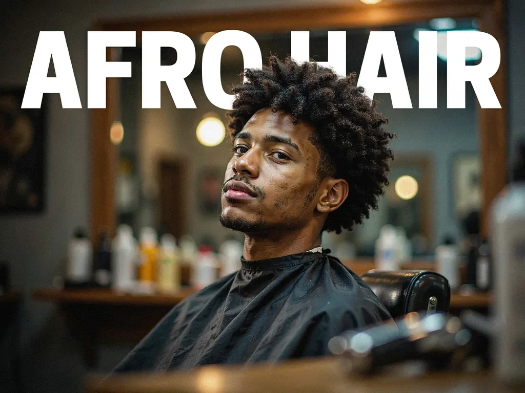mid fade haircut on natural afro textured hair