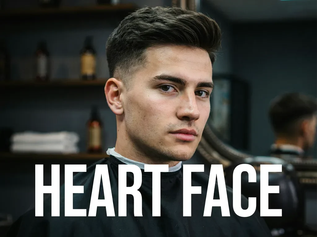 mid fade haircut styled for a heart shaped face