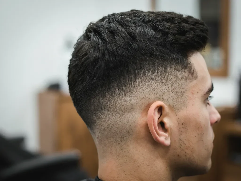 Mid fade with high contrast at the temple