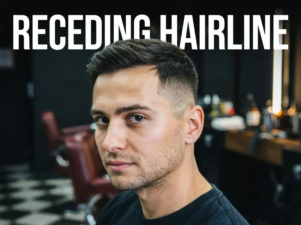 mid fade haircut styled for a receding hairline