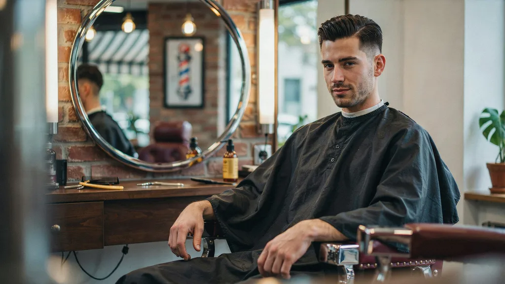 Mid fade paired with a styled top on a client