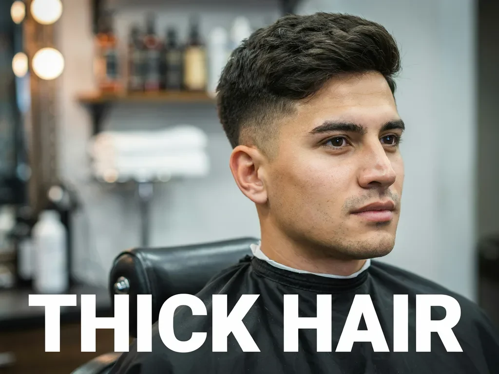 mid fade haircut on thick dense hair