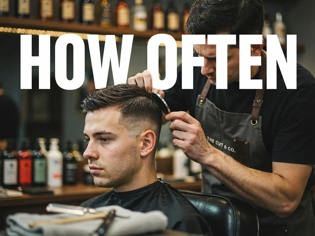 barber checking a mid fade haircut for a touch up
