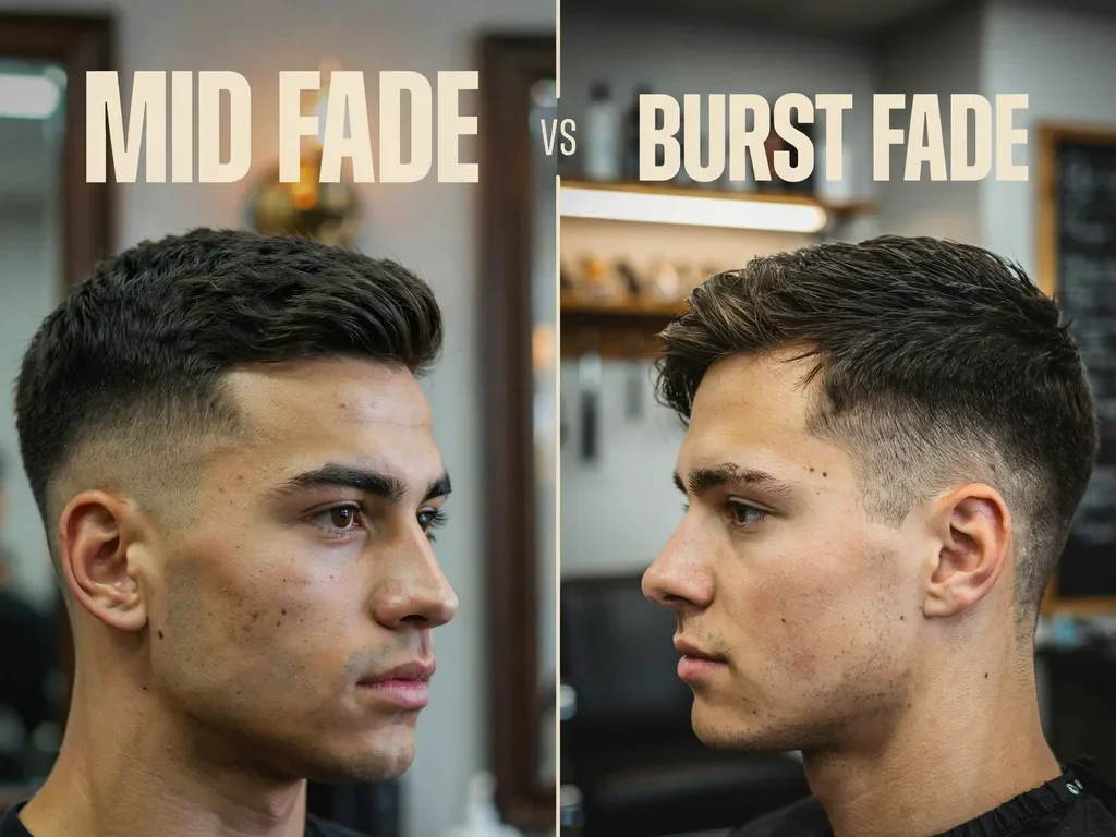 Mid fade vs burst fade haircuts compared side by side