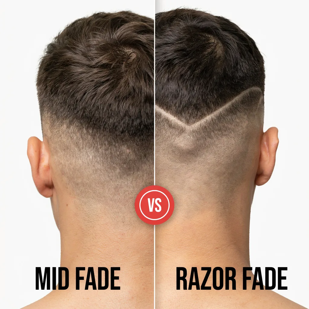 Mid fade vs razor fade comparison at a glance