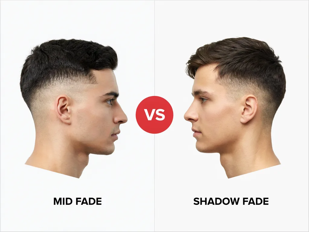 Mid fade vs shadow fade comparison infographic