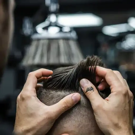 spiked mohawk strip styled with strong hold product