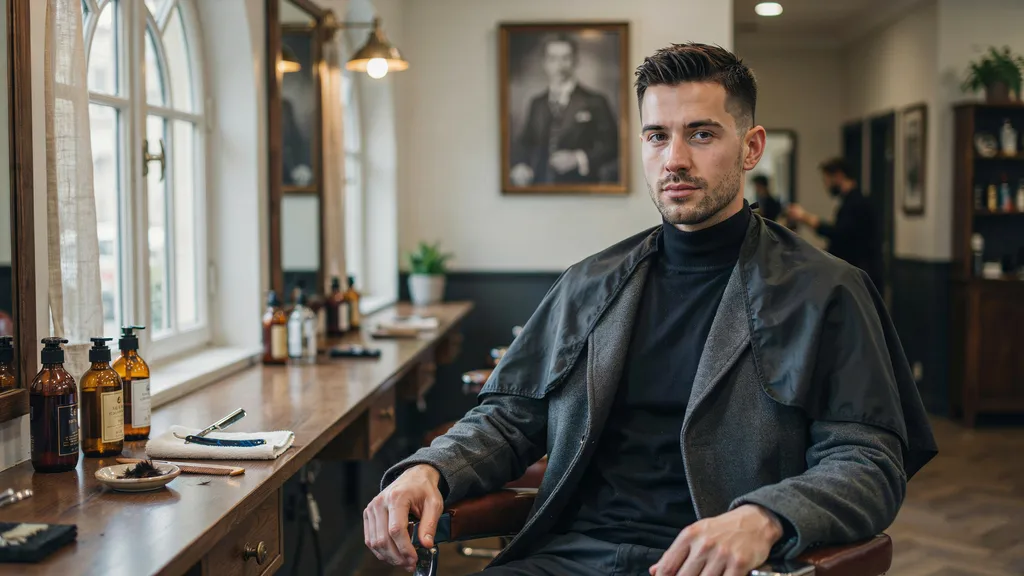 Contemporary man with a modern mid fade haircut