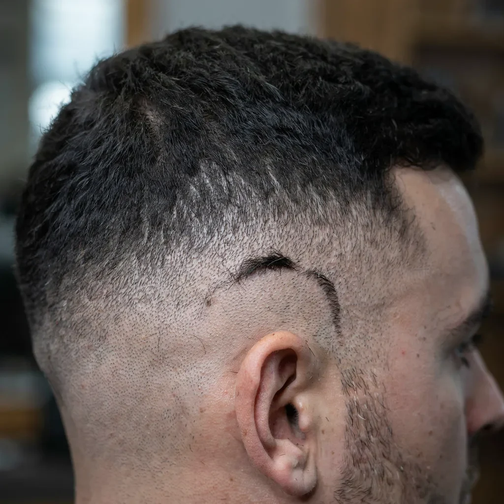 Small uneven patch in a freshly cut fade haircut