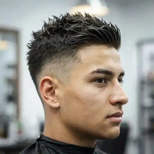close up of individually defined hair spikes