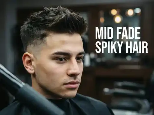 mid fade haircut with spiky textured top