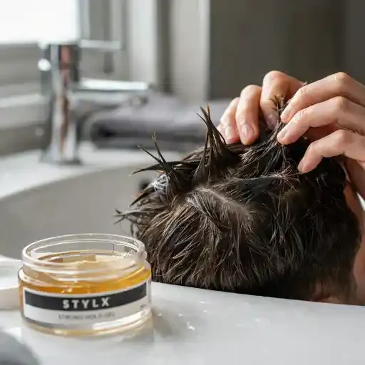 gel applied for sharp spiky definition
