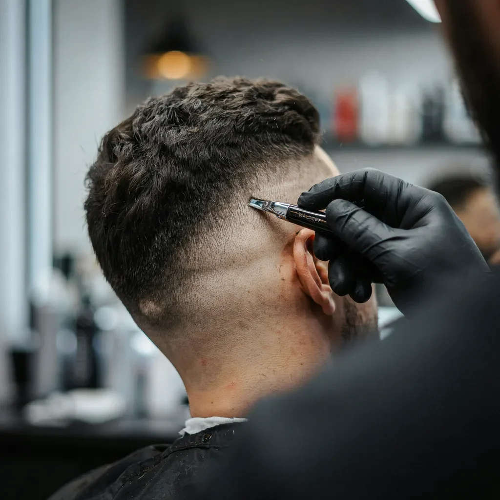 fine trimmer detailing a mid fade edge