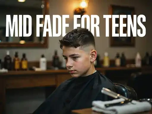 mid fade haircut styled for a teenage boy