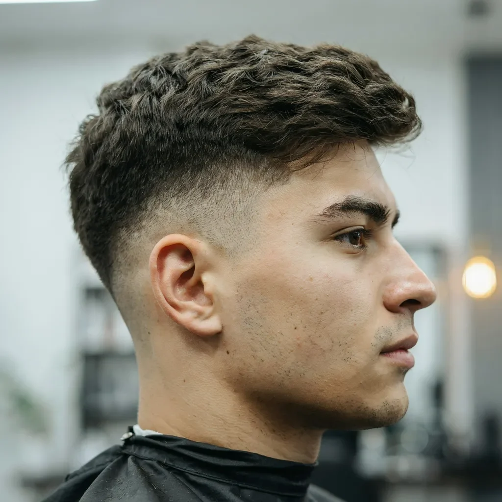 textured crop mid fade softening a square jaw