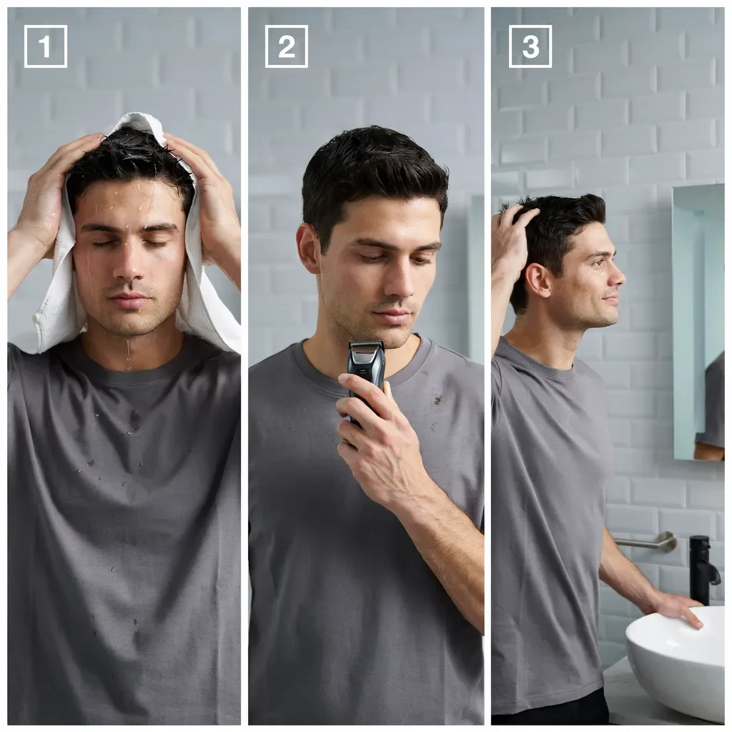 step by step mid fade touch up routine