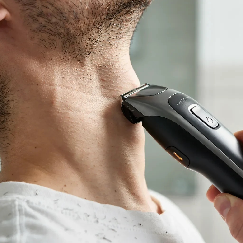 trimmer with detail attachment for neckline edging