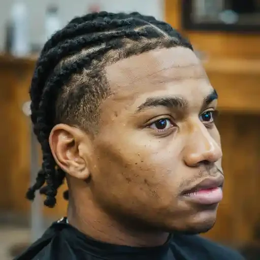 two strand twists over a tight mid fade