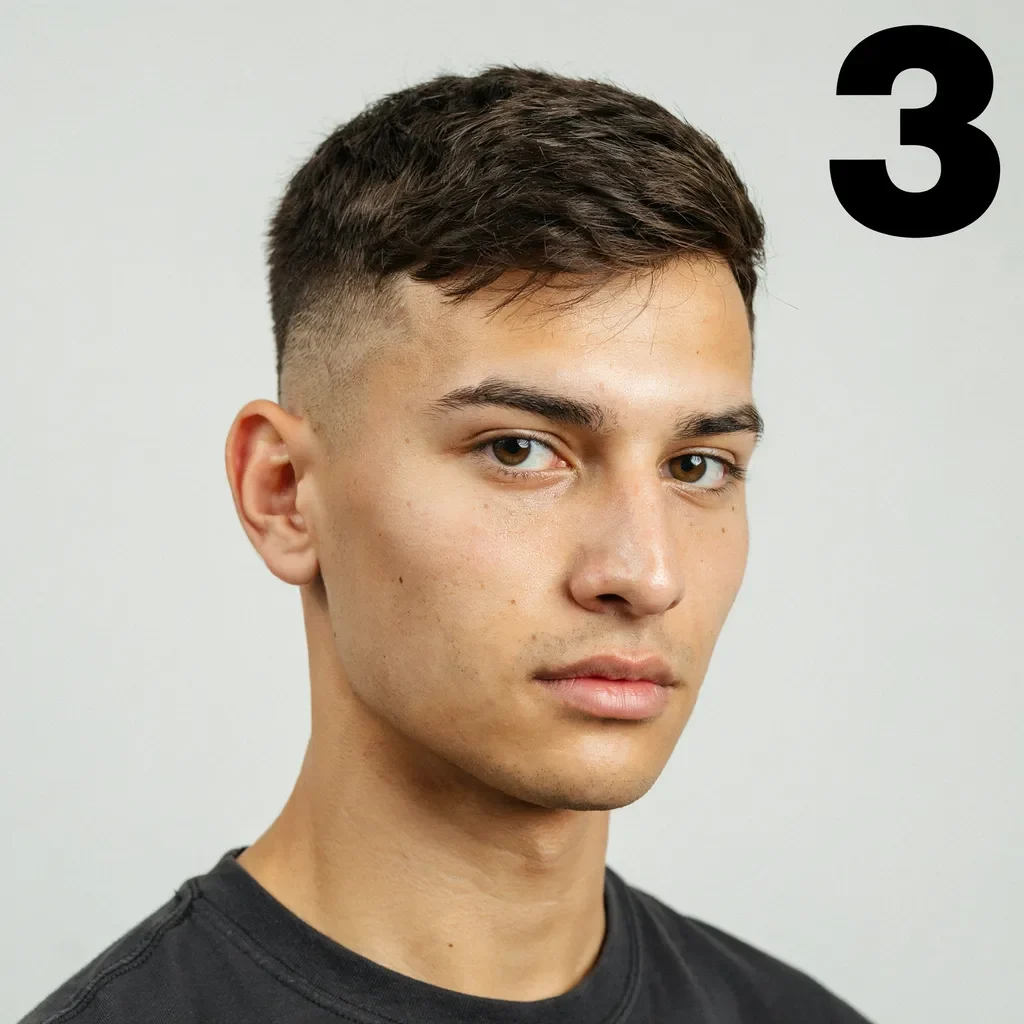 Portrait of a man with a fresh fade haircut